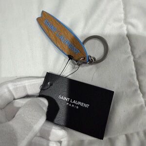 Saint Laurent Wooden Surfboard Keychain